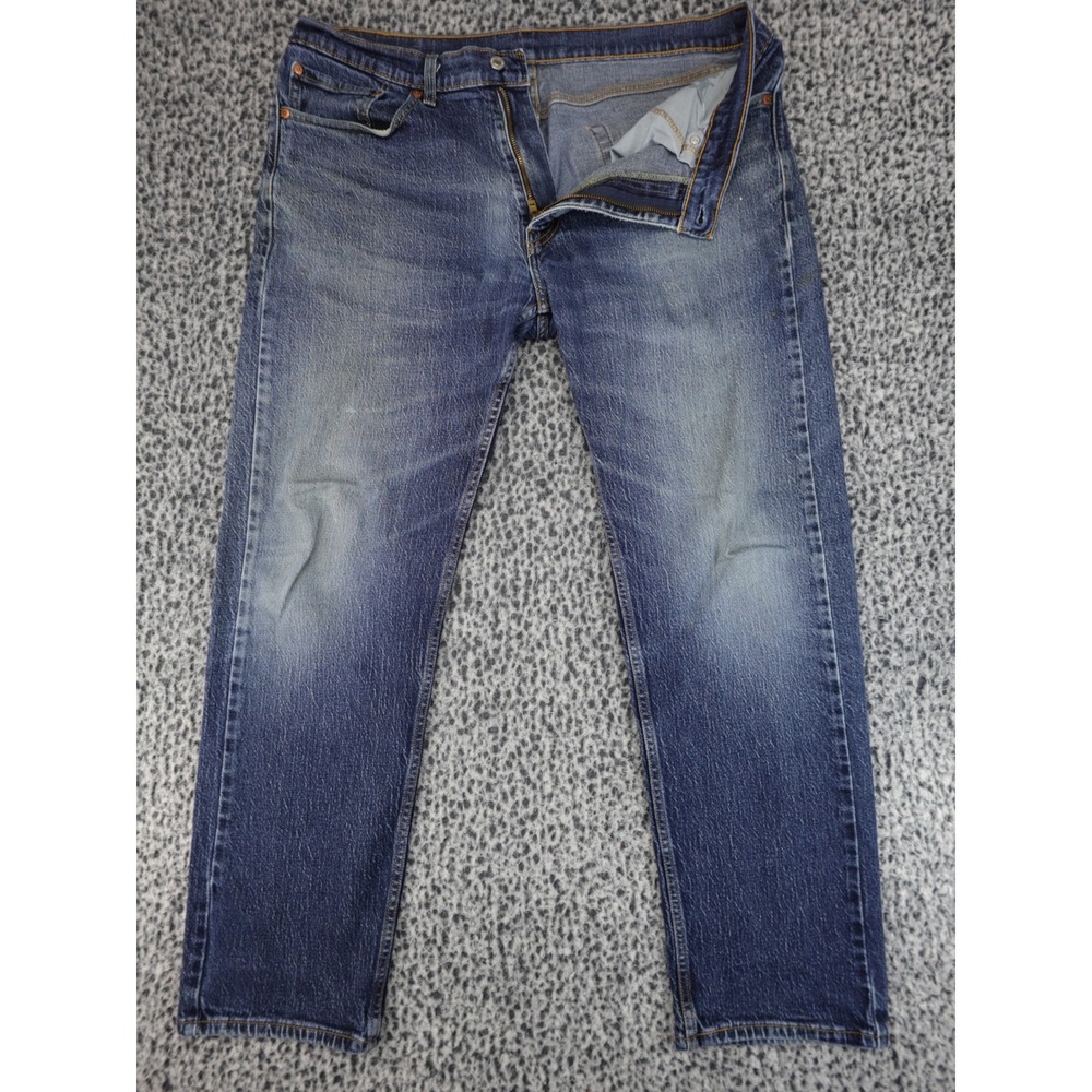 Levi's 505 Straight Leg Jeans Mens 36x32 Blue Good Faded Denim Classic Pants‎